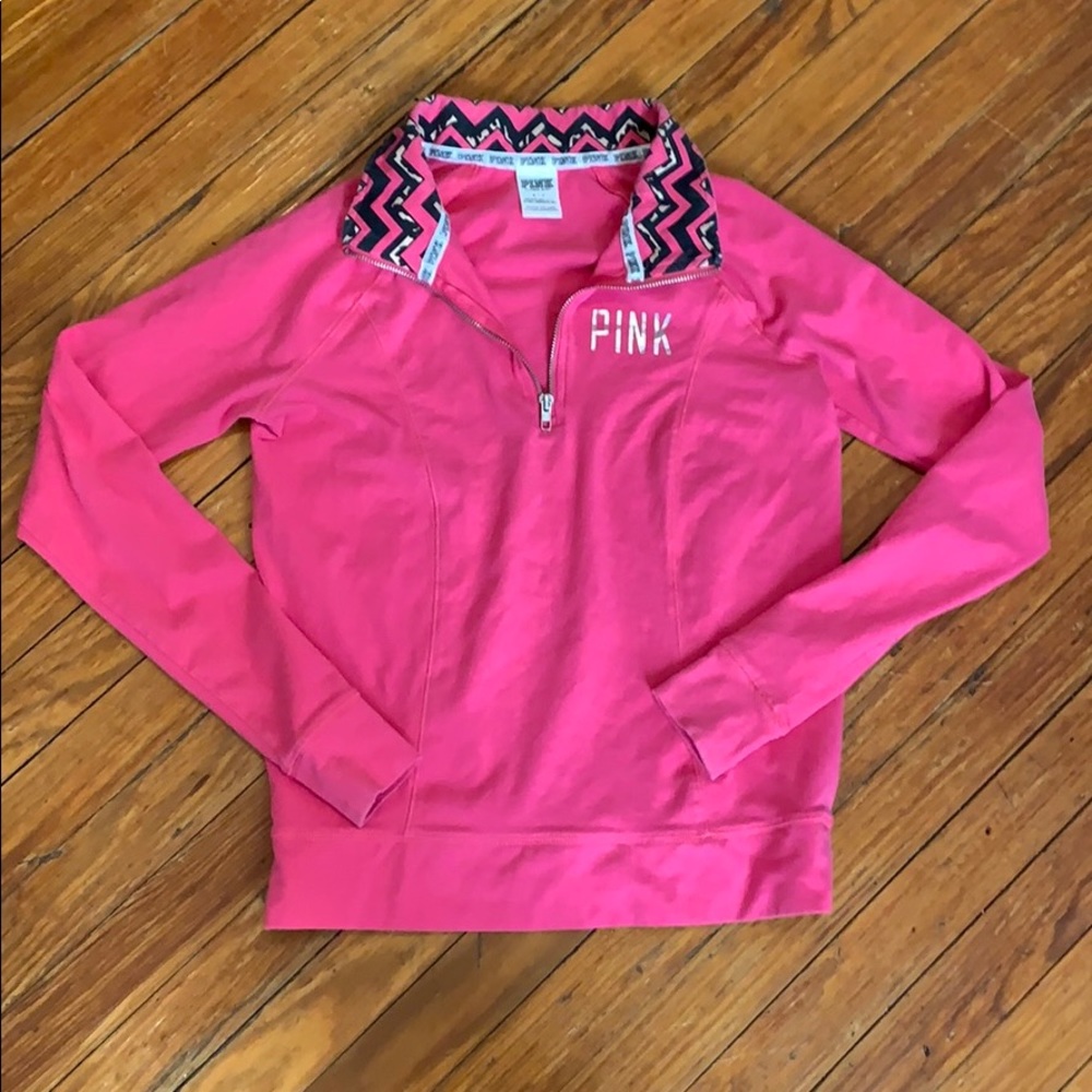 Pink! Long sleeve quarter zip